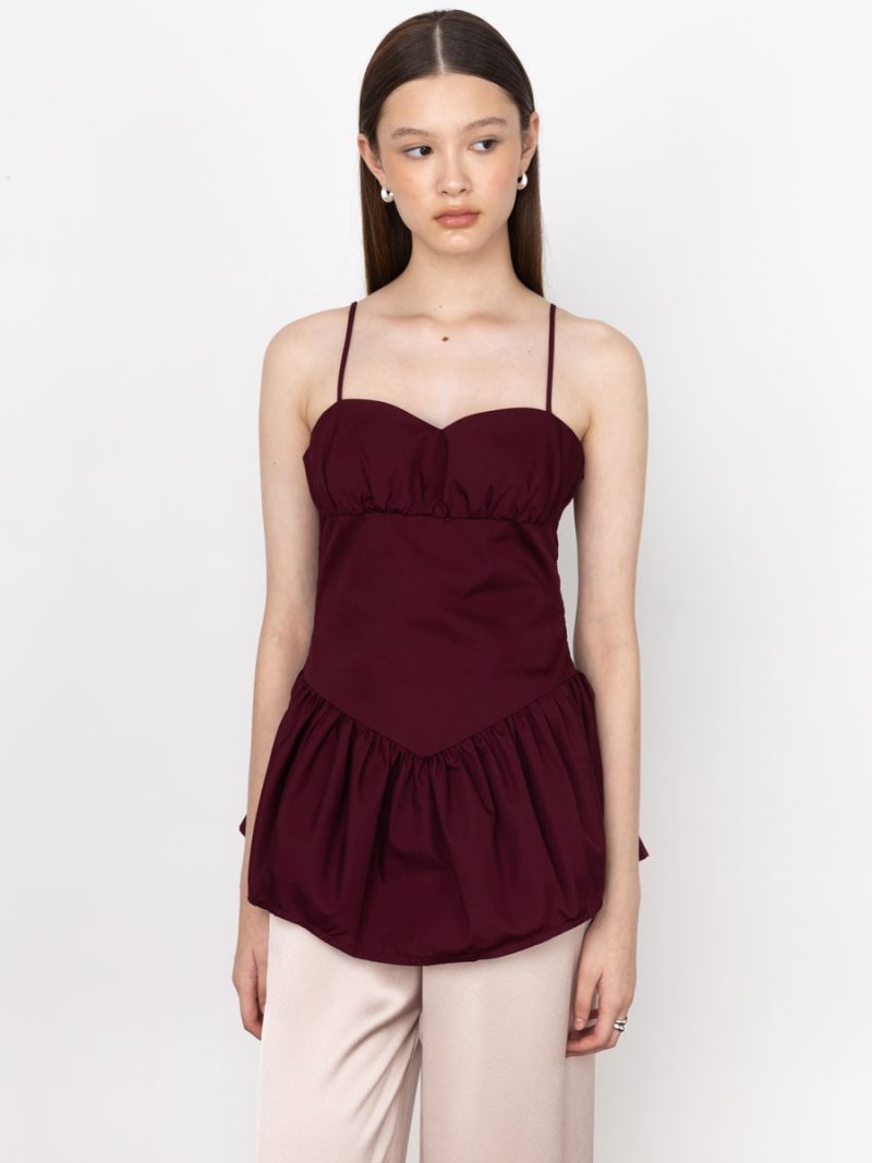 Cleo Top Maroon