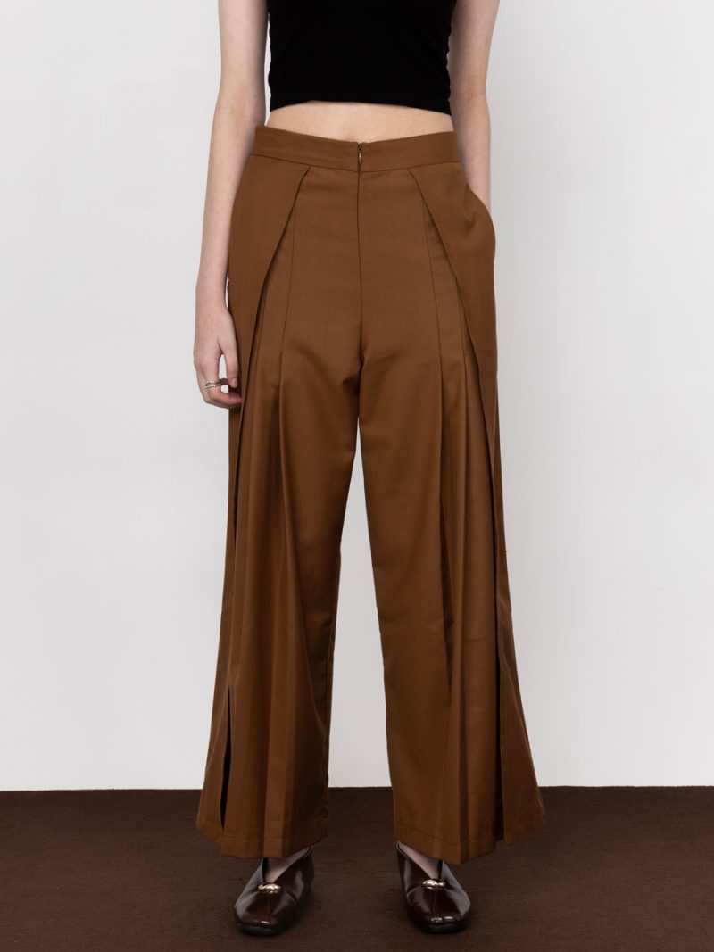 High-Waist Pleated Pants
