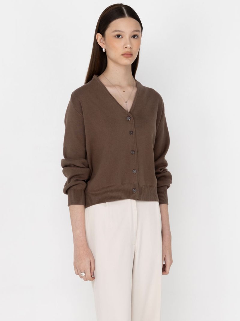 Sculpted Ease Cardigan Mocha