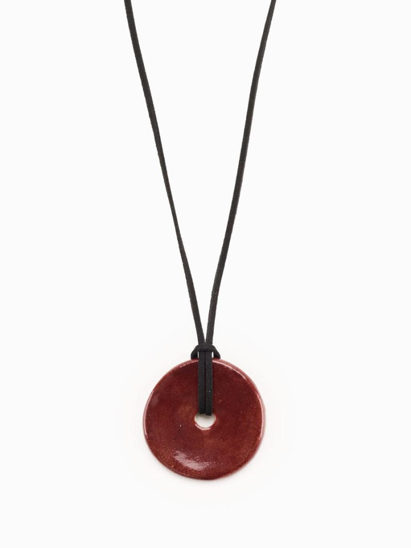 Rue Ceramic Pendant Maroon