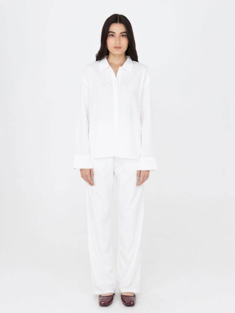 Severine Pleats White
