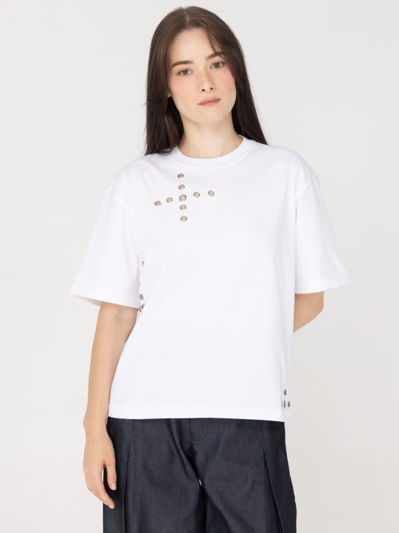 Geila Eyelet T-Shirt White
