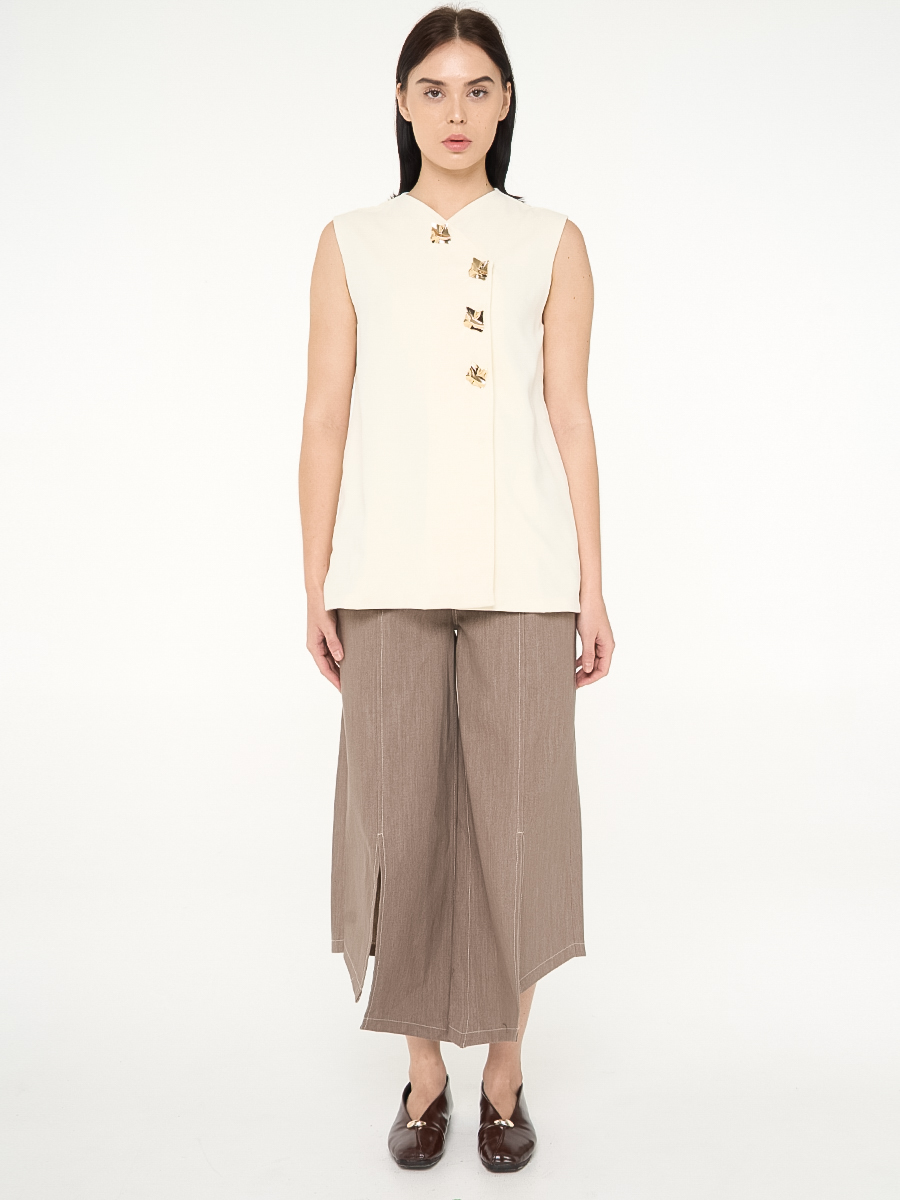 Sleeveless Button Vest - Image 2
