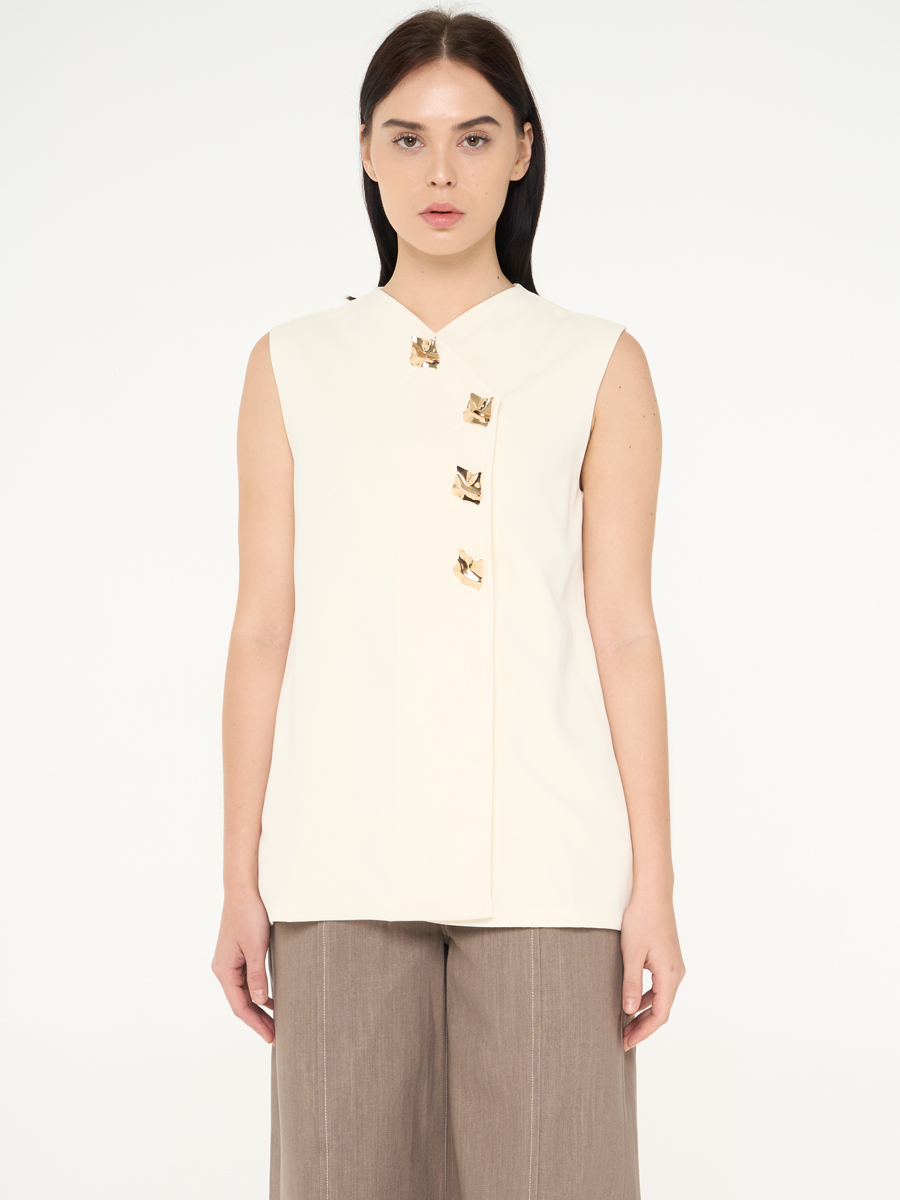 Sleeveless Button Vest