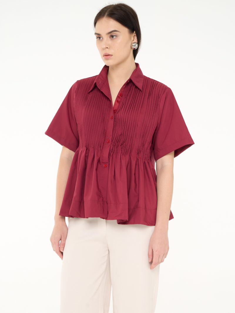 Column Shirt Maroon