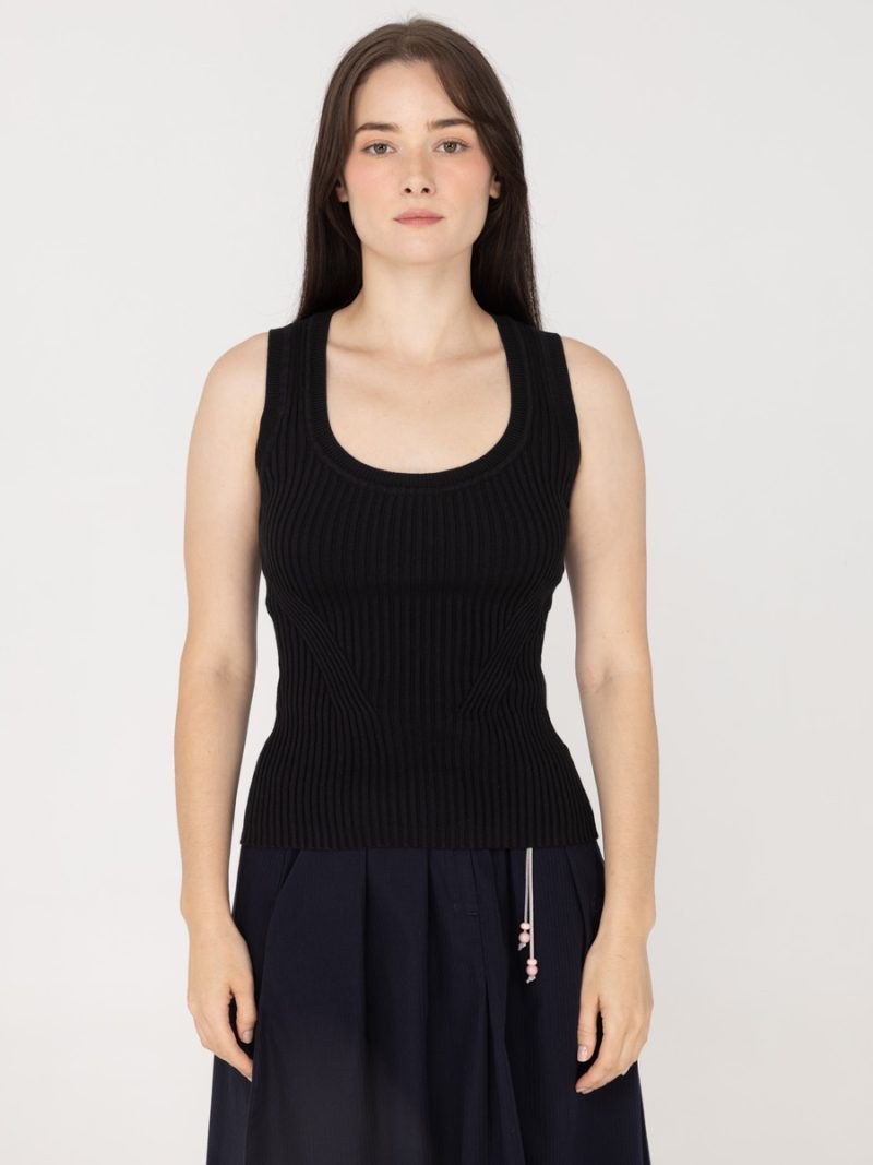 Celeste Knit Tank Black