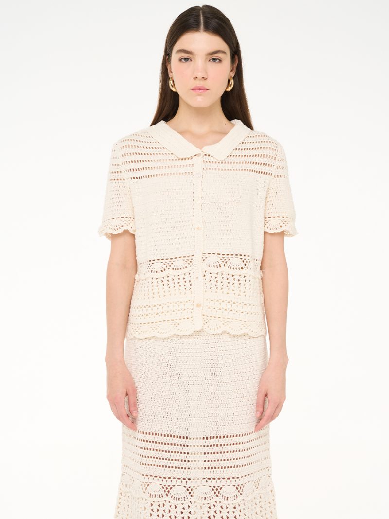 Nami Crochet Shirt Ecru