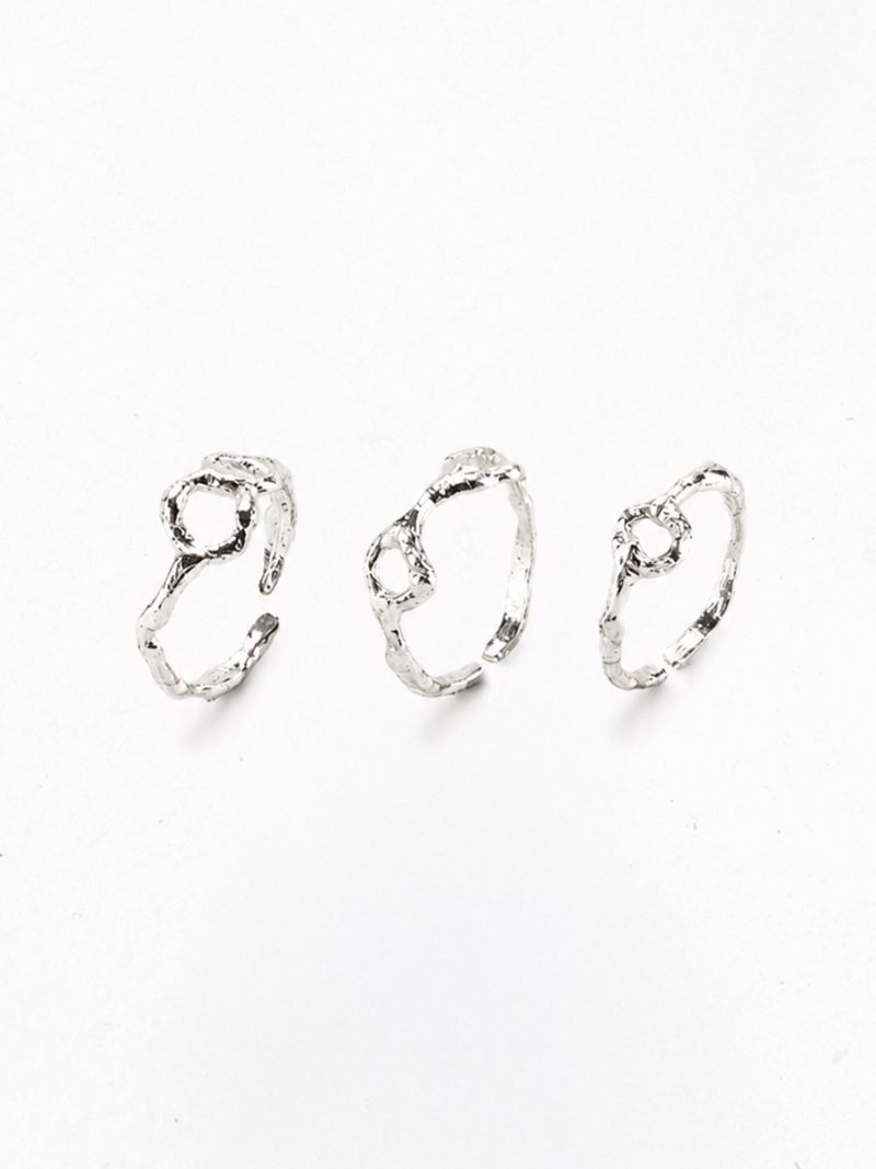 Ripple Rings Set Silver