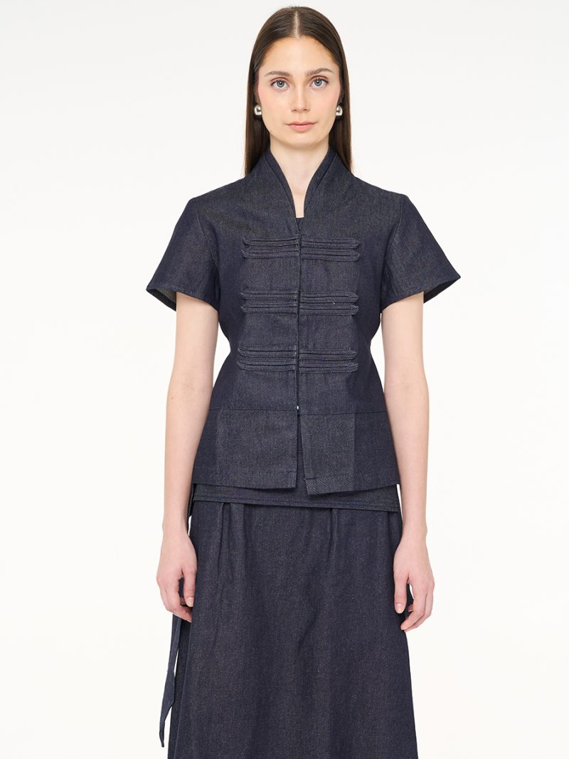 Thea Napoleon Shortsleeved Top Denim