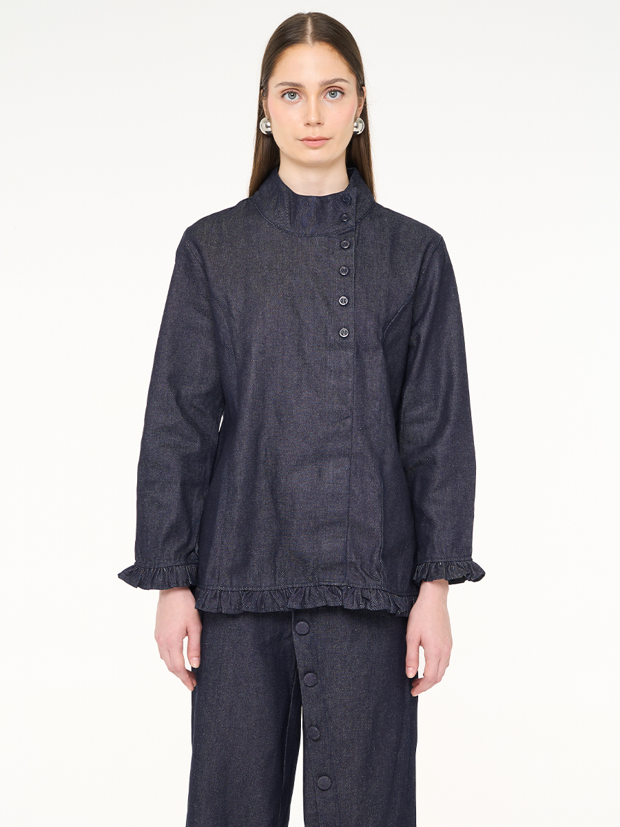 Solea Mandarin Longsleeve Top Denim