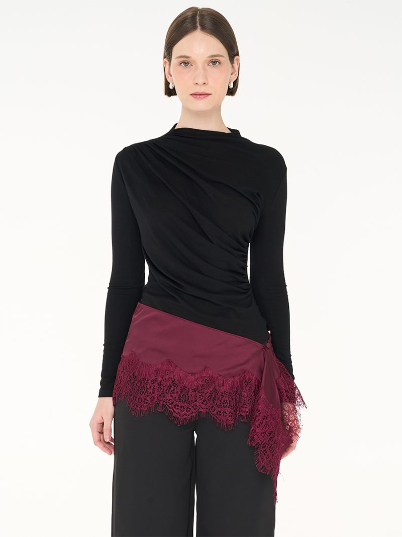 Lace Apron Maroon