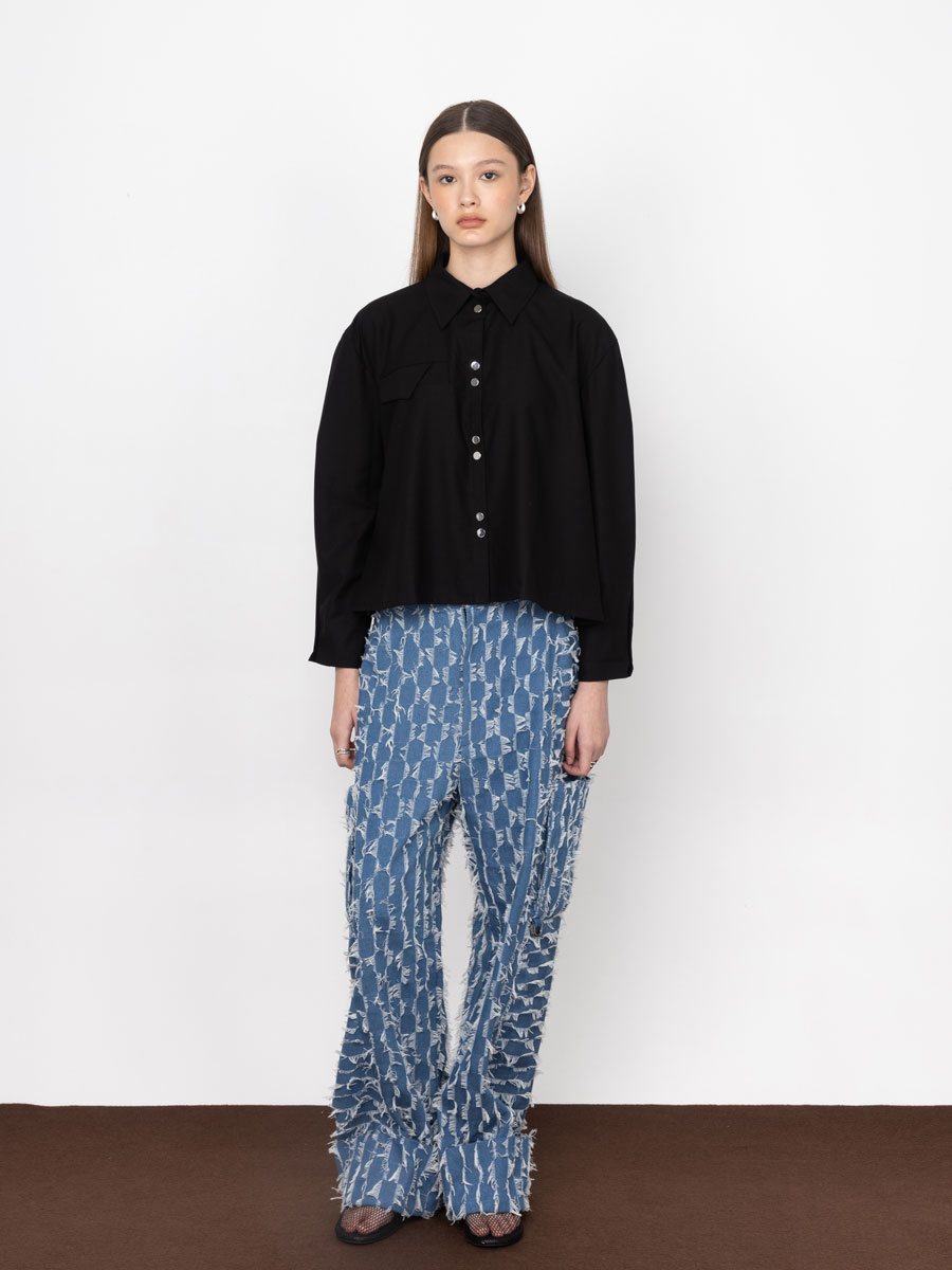 Raw Edge Jeans with Side Pockets - Image 2