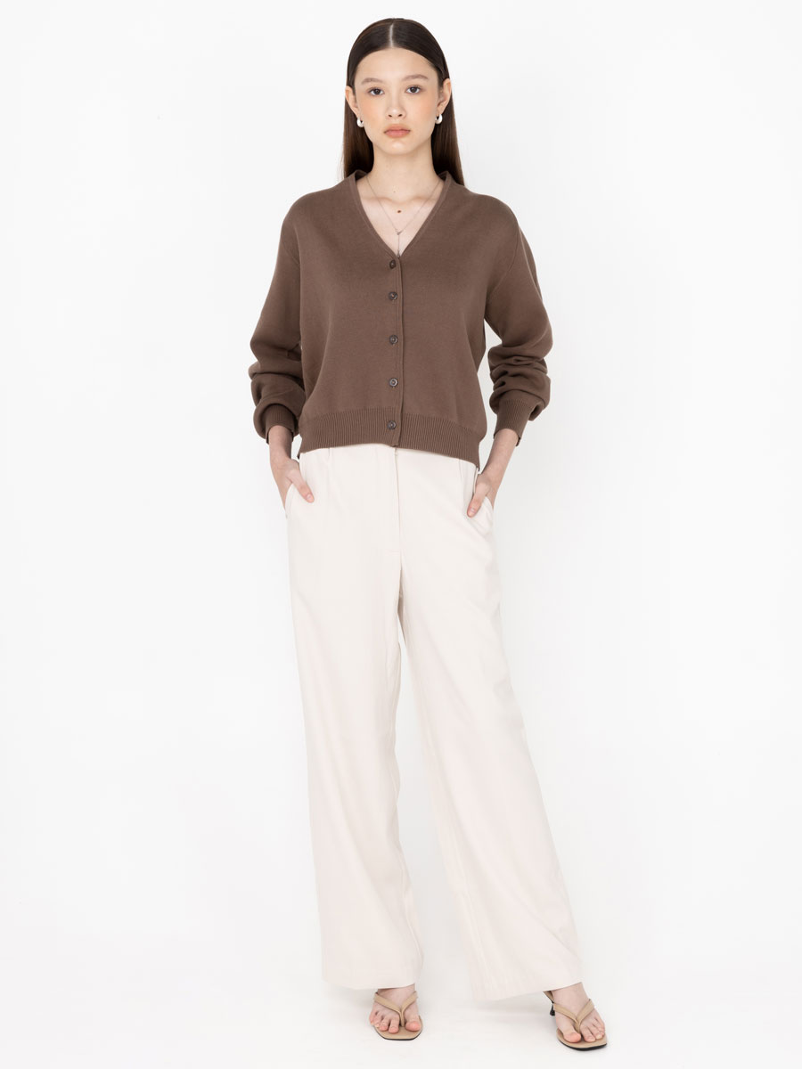 Sculpted Ease Cardigan Mocha - Image 3