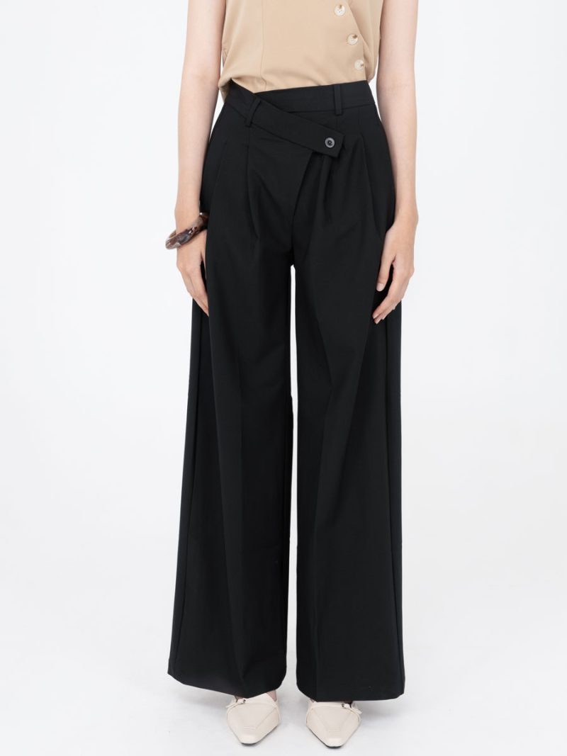 Soleil Assymetric Long Pants Black