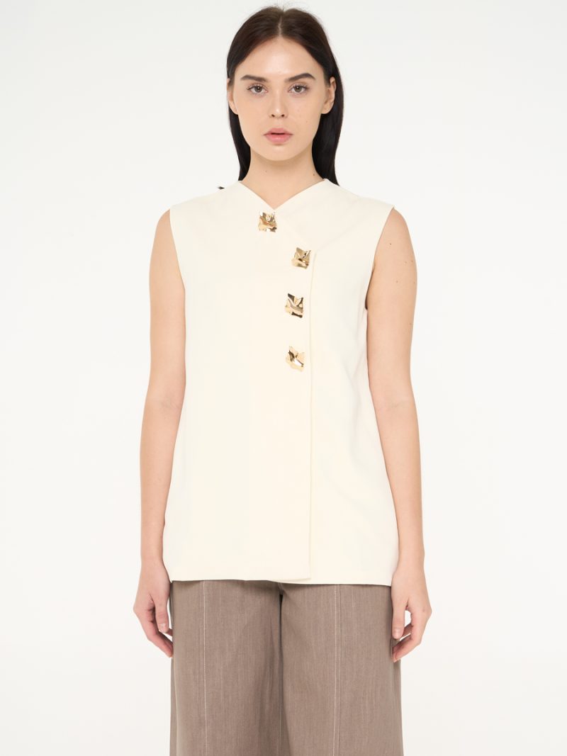Sleeveless Button Vest
