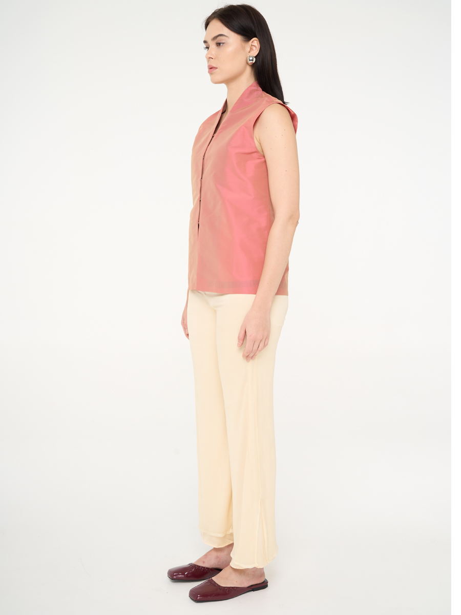 Sleeveless Collared Vest Flaminggo - Image 3