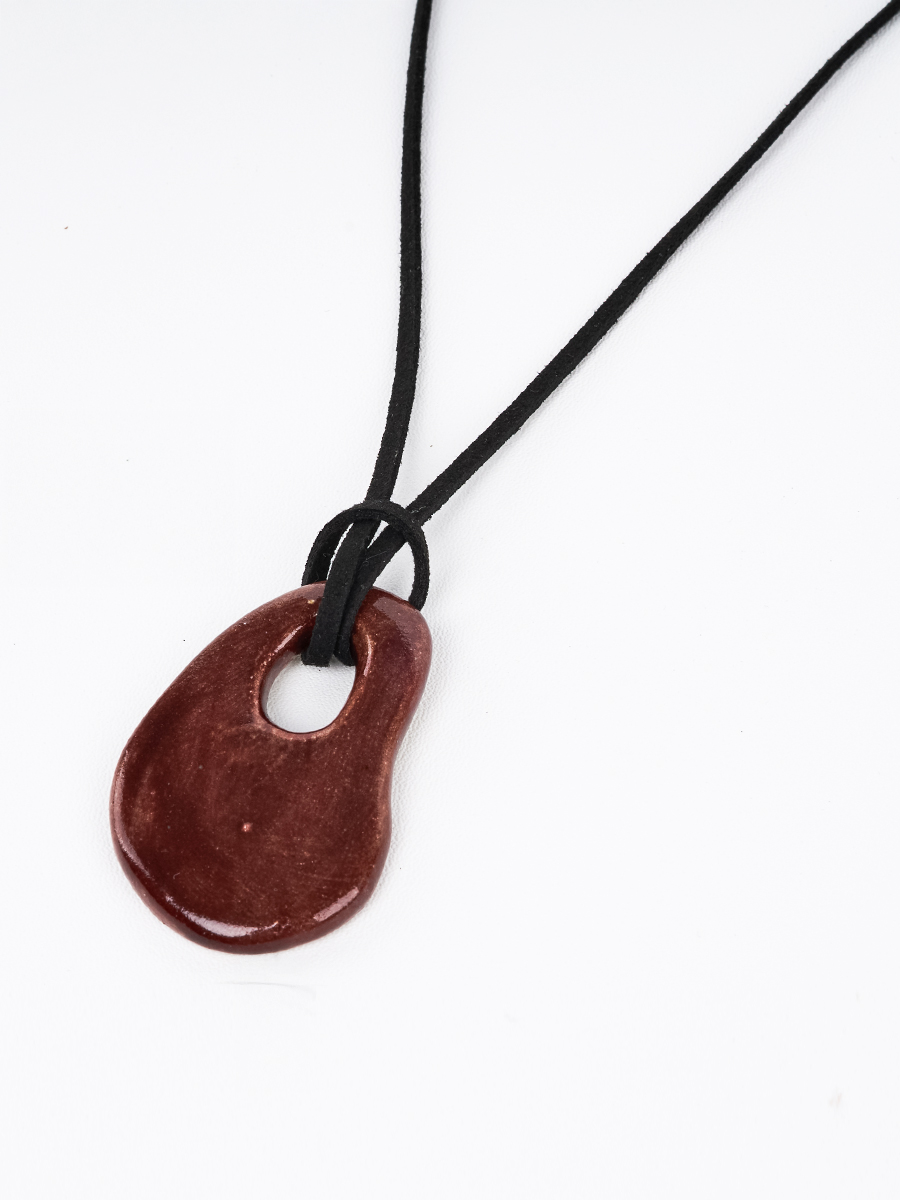 Node Ceramic Pendant Maroon - Image 2
