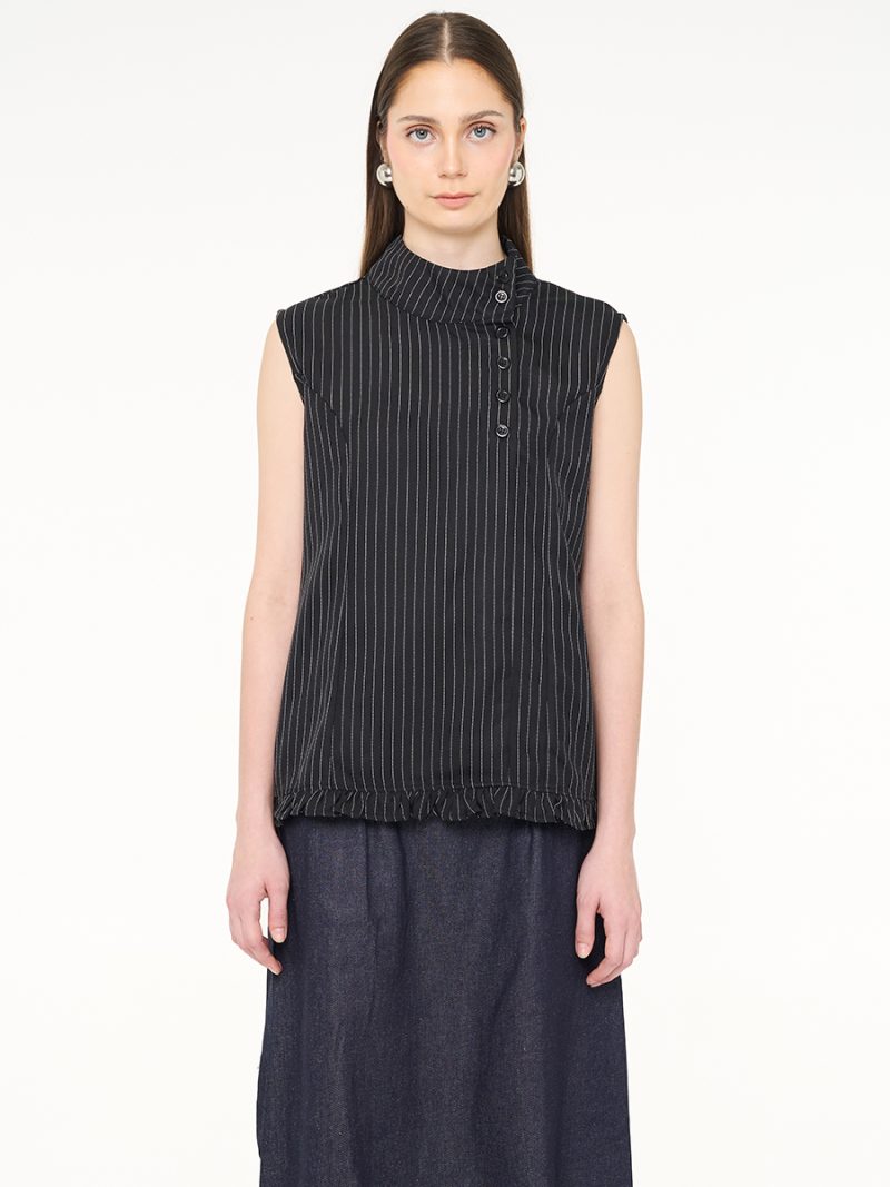 Caela Sleeveless Top Black Stripes