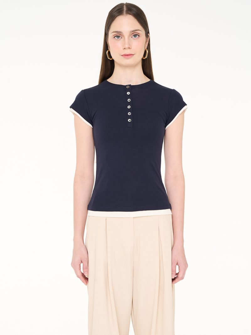 Lacey Top Navy