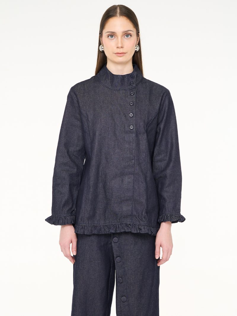 Solea Mandarin Longsleeve Top Denim